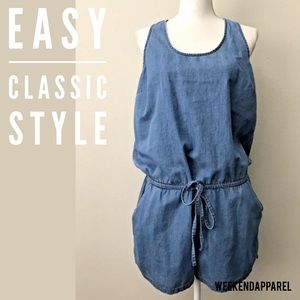 Old Navy Chambray Romper Rayon Sleeveless Large